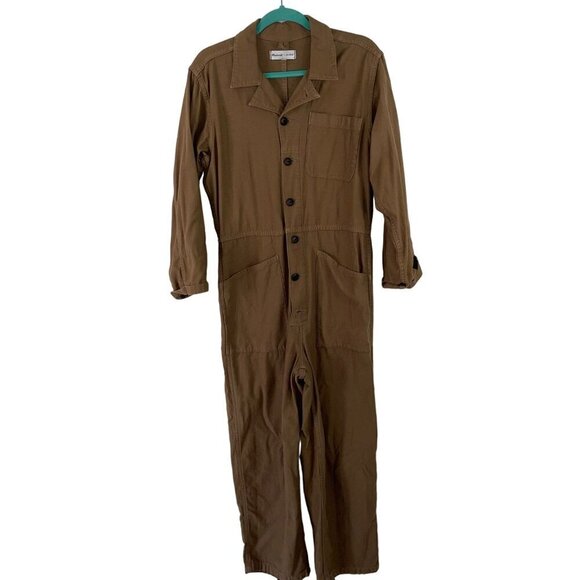 Madewell x As Ever Pants - Madewell As Ever Womens Overall Size Medium Brown Coverall Pockets Pure Cotton